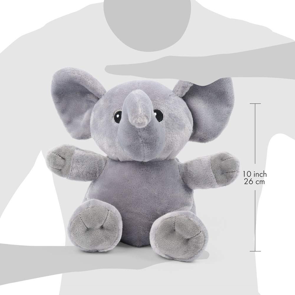 LotFancy Elephant Stuffed Animal, Elephant Plush Toys, Soft Plushies Gifts for Kids, Grey Sitting Elephant for Baby