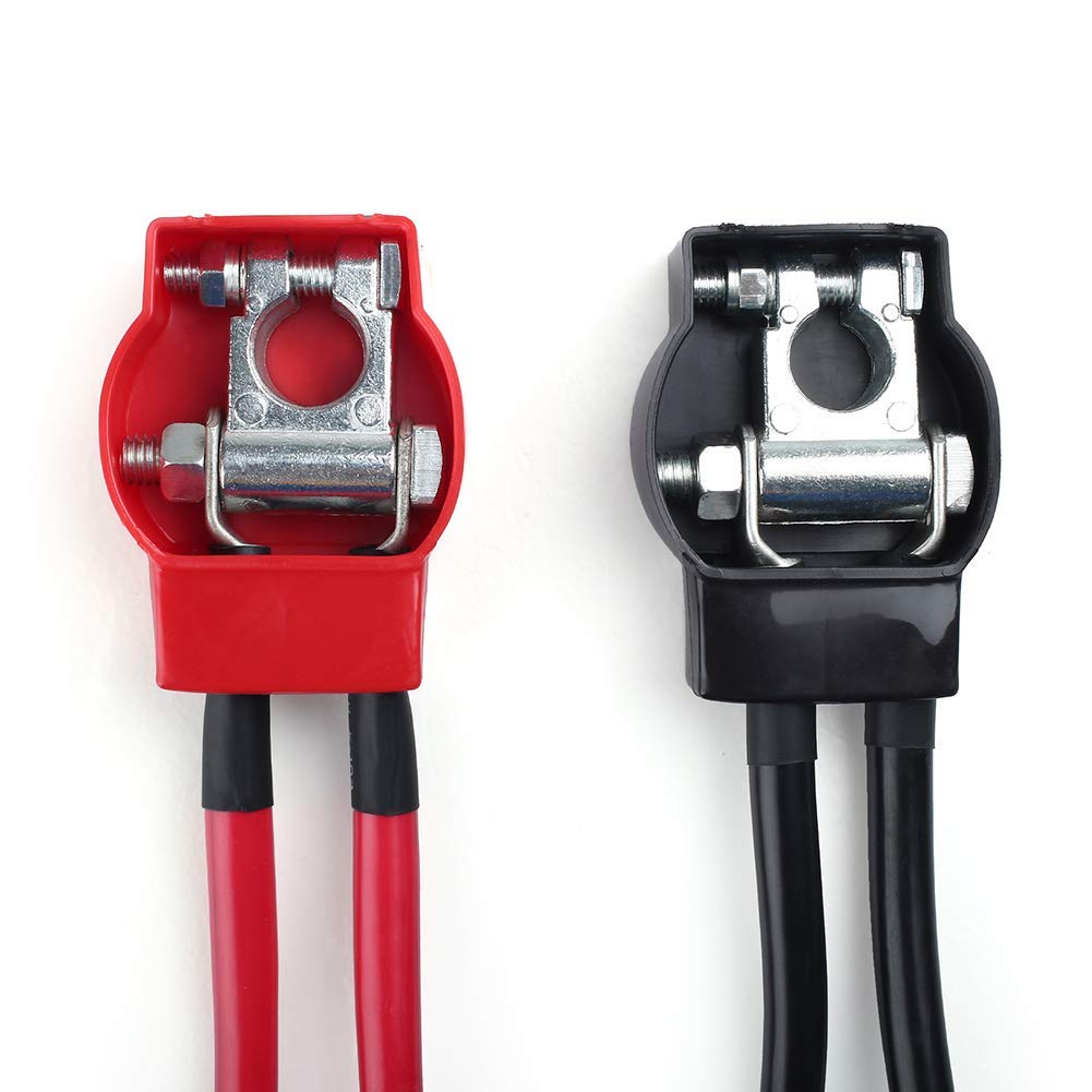 LotFancy Military Spec Battery Terminal Top Post Set, for Marine Vessels Cars Boats RVs, 1 Pair each with Cover (Positive & Negative)