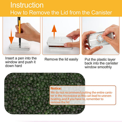 LotFancy 40 Gram Indicating Silica Gel Desiccant Canister, (Orange to Dark Green), Reusable Desiccant Dehumidifier for Car, Closet, Cabinet, No Cobalt II Chloride