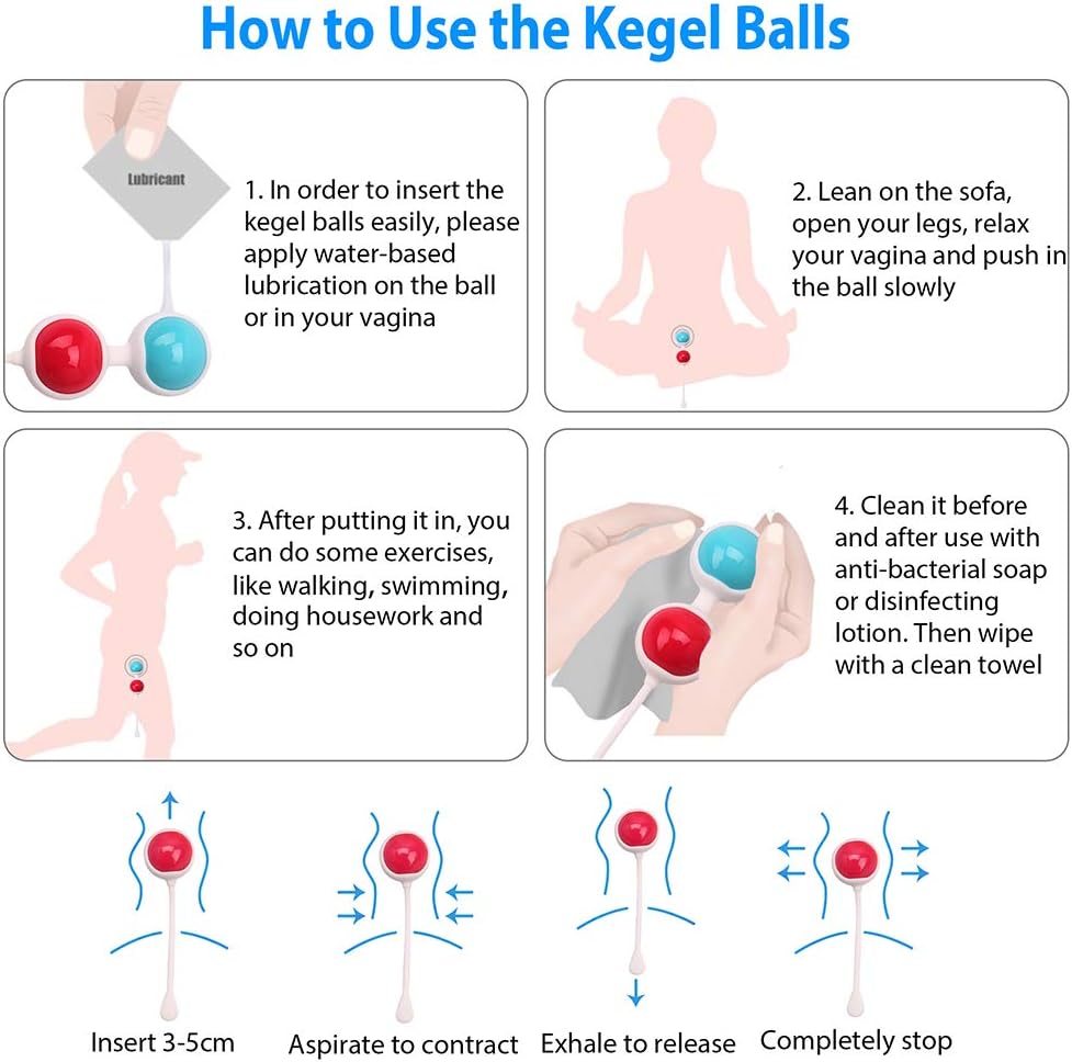 Kegel Balls for Women Tightening, Kegel Weights Exerciser for Beginners or Advanced, Ben Wa Balls Kit for Bladder Control Training, Pelvic Floor Exercises, Pregnancy Postpartum Recovery