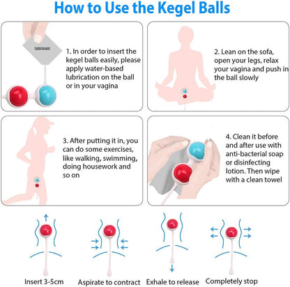 Kegel Balls for Women Tightening, Kegel Weights Exerciser for Beginners or Advanced, Ben Wa Balls Kit for Bladder Control Training, Pelvic Floor Exercises, Pregnancy Postpartum Recovery