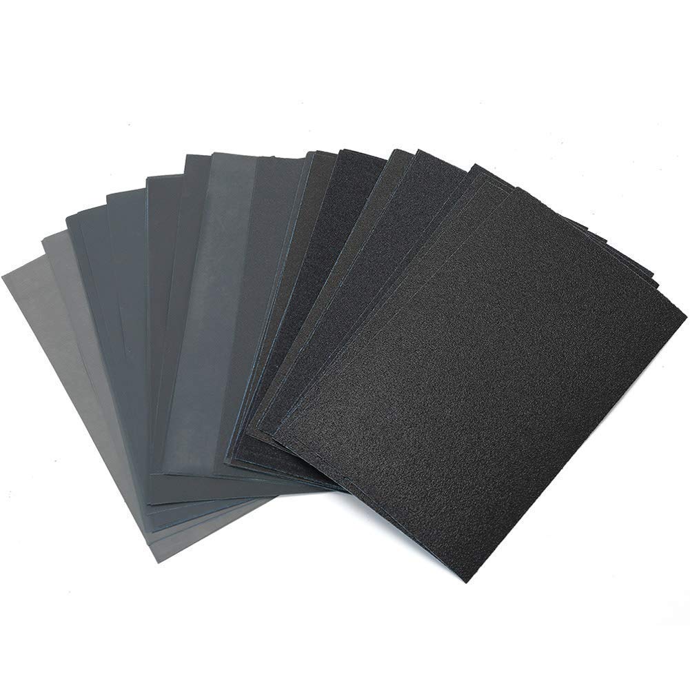 LotFancy Sandpaper 80 to 3000 Grit, 45PCS, 9 x 5.5", Sand Paper Assortment, Silicon Carbide Dry Wet Sanding Sheets for Metal Sanding, Automotive Polishing, Wood Furniture, Wood Turing Finishing