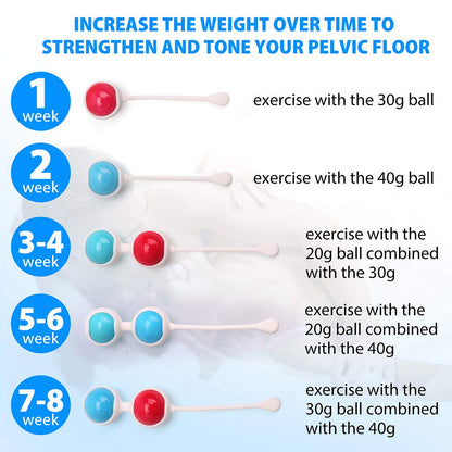 Kegel Balls for Women Tightening, Kegel Weights Exerciser for Beginners or Advanced, Ben Wa Balls Kit for Bladder Control Training, Pelvic Floor Exercises, Pregnancy Postpartum Recovery