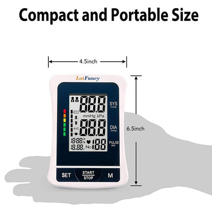 LotFancy Blood Pressure Monitor Upper Arm, Accurate Adjustable Digital BP Machine, Upper Arm Cuff, 2 Users, 120 Reading Memory, BP Meter with Large Screen for Home Use