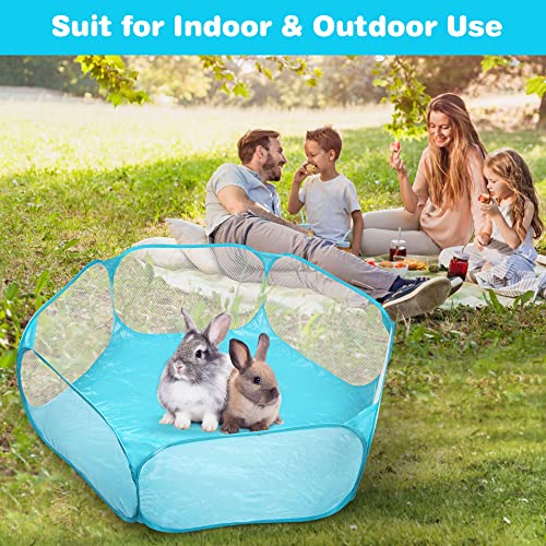 Prime Pets Small Animal Playpen, Pet Playpen Hamster Cage Indoor Pop Open Exercise Fence, Guinea Pig Cage Tent Waterproof Breathable, Yard Fence for Rabbits, Upgraded Thicken Mesh