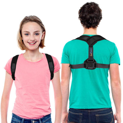 LotFancy Posture Corrector for Women, Kids Over 10, Teens, Under Clothes, Adjustable Upper Back Brace For Clavicle Support Small (30"-36" in Chest Circumference)