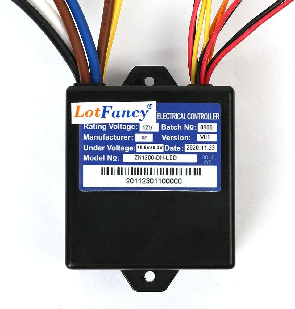 LotFancy 12V Controller for Razor Power Core E90 Glow (Version 1+), 9 Connectors, Model Number: ZK1200-DH-LED, Scooter Control Module Replacement