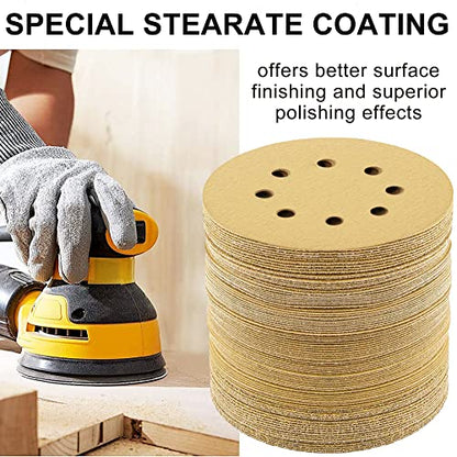 LotFancy Dustless Hook-and-Loop Sanding Disc Sander Paper