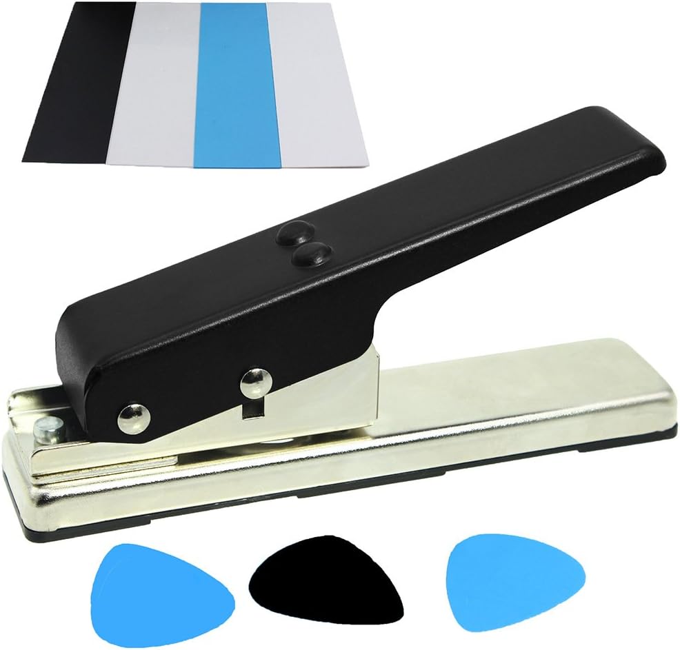 DIY Guitar Pick Punch, LotFancy Pick Maker Cutter for Personalized Unique Guitar Picks, with 4 Pick Strip Sheets
