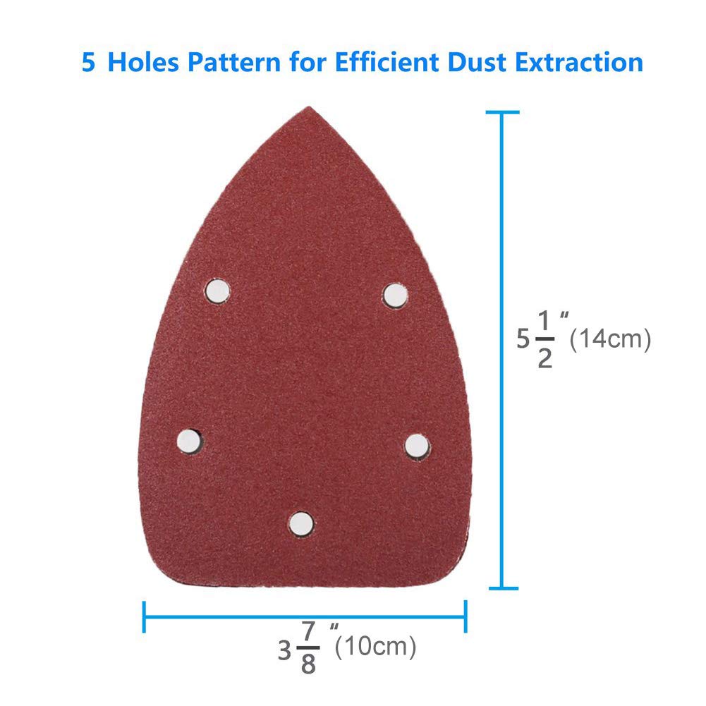 LotFancy 3-7/8"x5-1/2",40/60/80/120/180/240/320 Grit,Each 10PCS, Total 70PCS,Mouse Sander Pads Sanding Sheets Discs Mixed