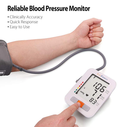 LotFancy Blood Pressure Monitor, Automatic BP Cuff Machine Kit, Digital Upper Arm Gauge Accurate Tester, BP Meter for Irregular Heart Detection – 2 User, 180 Sets Memory, M Cuff (9”-13”)