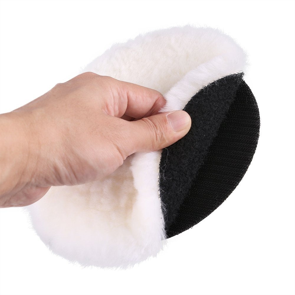 LotFancy Lambs Wool Hook and Loop Polishing Pad