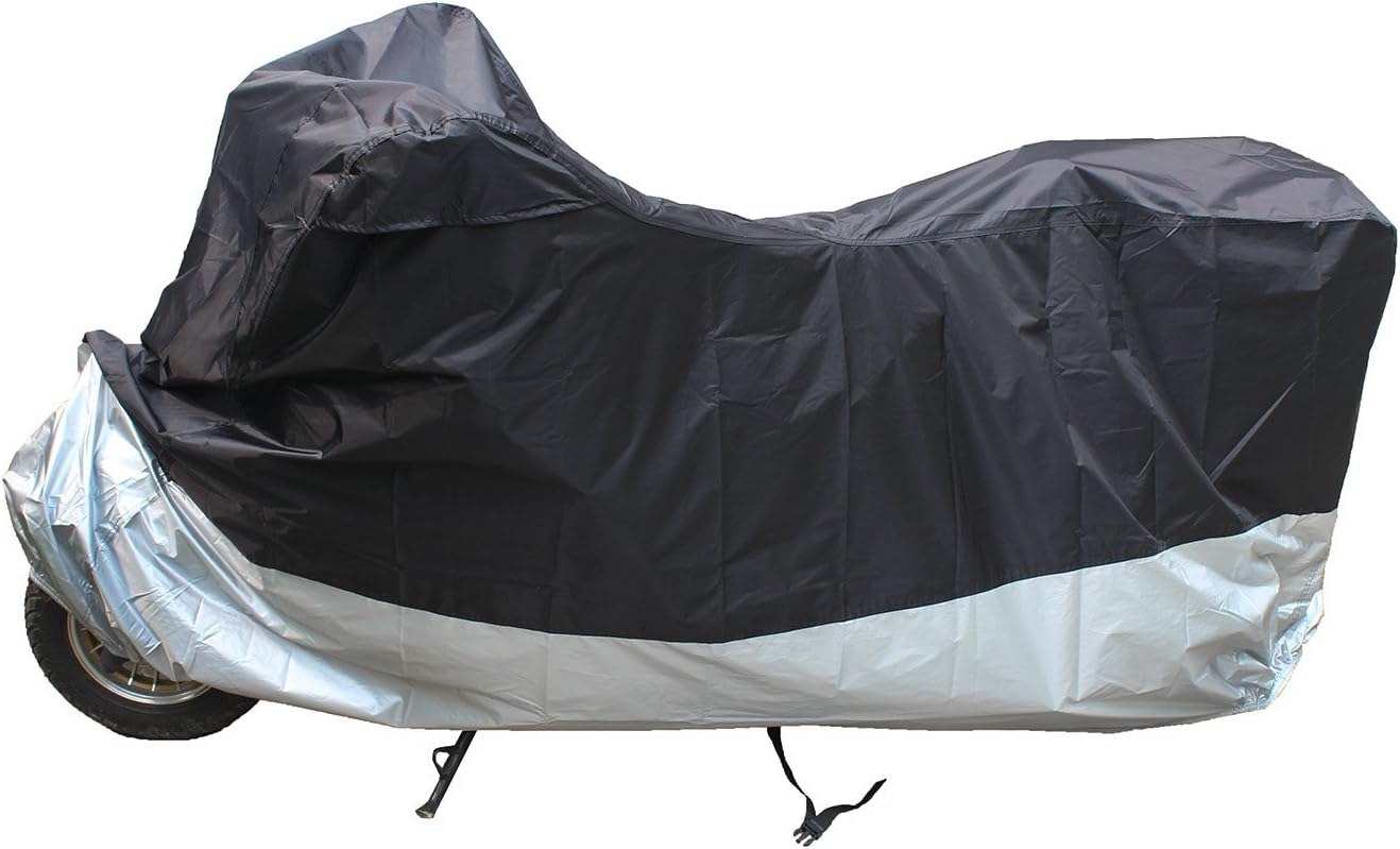 LotFancy Waterproof Motorcycle Cover, Lightweight Outdoor Protection from Rain UV Snow Dust Wind Proof Fits up to 89-Inch Scooter Bike, Motors, Dirt Bike and Road Bike, Choppers and Cruisers