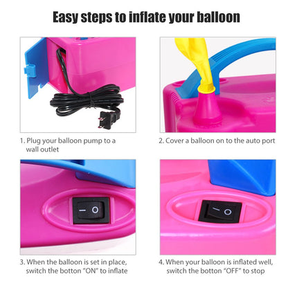 LotFancy Balloon Air Pump Electric, 110V-120V AC 600W Balloon Inflator Pump, Dual Nozzle Balloon Filler Blower for Christmas Balloon Garland Arch, Balloon Column Stand Decoration, ETL Approved