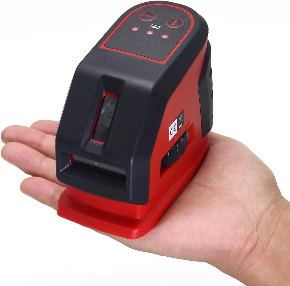LotFancy Self-Leveling Cross Line Laser Level Kit with Case, Range 65 Ft., Accuracy 1/4 Inch at 100Ft., Ideal for Construction, DIY, Craftsmen and Professional Use