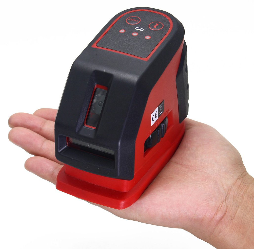 LotFancy Self-Leveling Cross Line Laser Level Kit with Case, Range 65 Ft., Accuracy 1/4 Inch at 100Ft., Ideal for Construction, DIY, Craftsmen and Professional Use