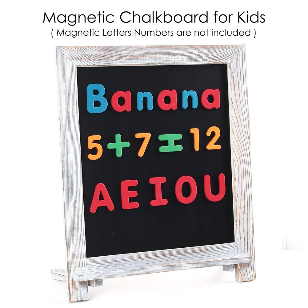 Magnetic Chalkboard Sign, Wood Framed Blackboard, Rustic Chalk Board Easel for Menu Kitchen Wedding Farmhouse Décor, Tabletop or Wall Hanging Display