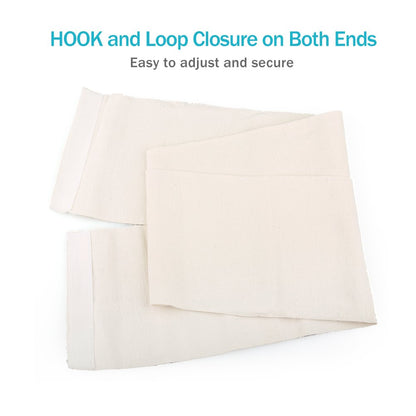 Pack of 2 White Cotton Elastic Bandage with Hook Closure on Both Ends