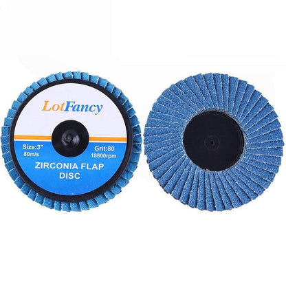 3 Inch 80 Grit Flap Disc, 10PCS Roll Lock Grinding Wheels, Sanding Disc by LotFancy, T27, High Density Zirconia Alumina Abrasive