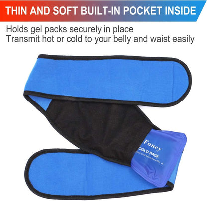 LotFancy Hot Cold Pack for Lower Back Pain Relief, Belly, Waist, Hip, Lumbar, Abdomen Injuries - Gel Ice Pack with Wrap - Cooling Heating Therapy for Sciatica Nerve, Coccyx, Scoliosis Herniated Disc