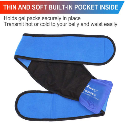 LotFancy Hot Cold Pack for Lower Back Pain Relief, Belly, Waist, Hip, Lumbar, Abdomen Injuries - Gel Ice Pack with Wrap - Cooling Heating Therapy for Sciatica Nerve, Coccyx, Scoliosis Herniated Disc