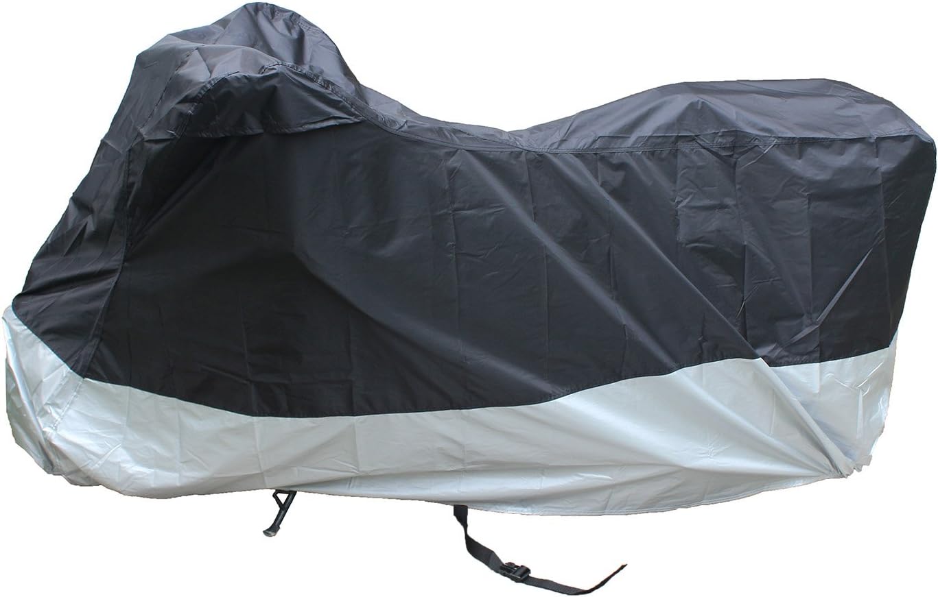 LotFancy Waterproof Motorcycle Cover, Lightweight Outdoor Protection from Rain UV Snow Dust Wind Proof Fits up to 89-Inch Scooter Bike, Motors, Dirt Bike and Road Bike, Choppers and Cruisers
