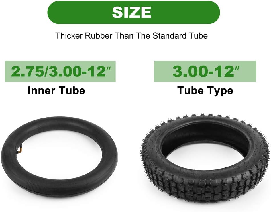 LotFancy 3.00-12 Dirt Bike Tire & Inner Tube Set, 80/100-12 Knobby Tire for Motocross, Dirt Bike, Off Road, Trail Motorcycle, Heavy Duty Front or Rear Tire Replacement with TR87 Valve Stem