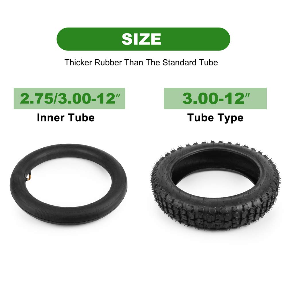 LotFancy 3.00-12 Dirt Bike Tire & Inner Tube Set, 80/100-12 Knobby Tire for Motocross, Dirt Bike, Off Road, Trail Motorcycle, Heavy Duty Front or Rear Tire Replacement with TR87 Valve Stem