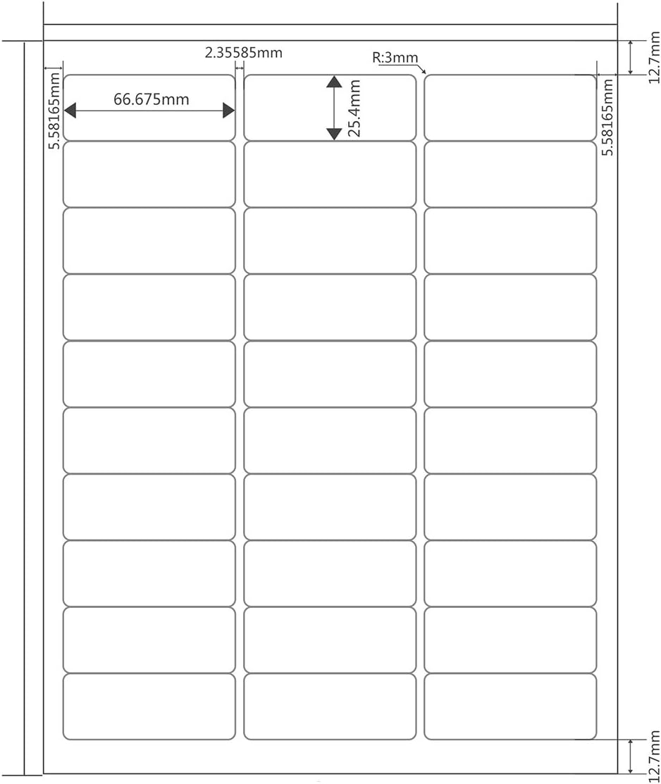 30-UP Address Mailing Shipping Labels by LotFancy - 1" X 2-5/8" 3000 Blank White Stick Labels for Laser/Ink Jet Printer