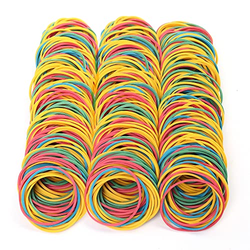 LotFancy Multicolor Rubber Bands, 600PCS 1.77” (45mm) Elastic Durable Stretchy Colorful Rubber Bands for Tie Dye, Office Supplies