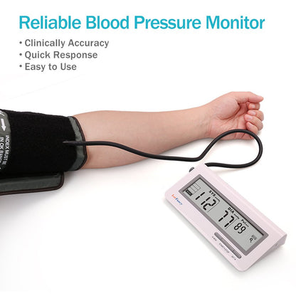 LotFancy FDA Approved Auto Digital Arm Blood Pressure Monitor,Large LCD Display,Irregular Heartbeat Detection, 60 Records,Average Latest 3 Records