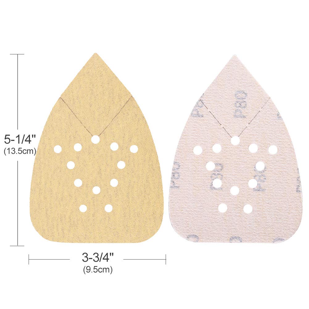 (Yellow) Assorted Mouse Sandpaper 12-Hole