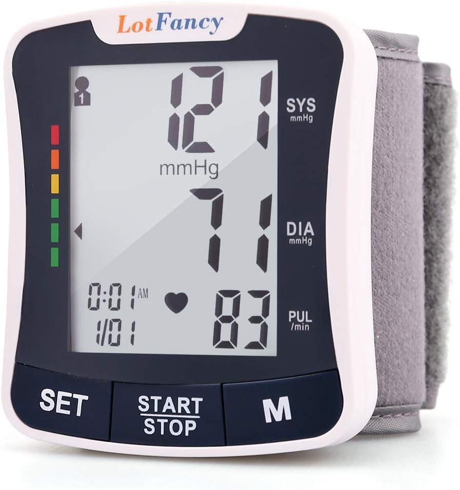 Wrist Blood Pressure Monitor, Automatic Digital Blood Pressure Machine, BP Cuff (5.3"-8.5"), 2 Users, 120 Memory, Home BP Gauge for Irregular Heartbeat Detection