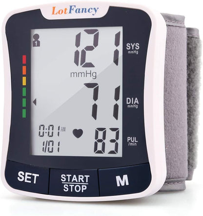 Wrist Blood Pressure Monitor, Automatic Digital Blood Pressure Machine, BP Cuff (5.3"-8.5"), 2 Users, 120 Memory, Home BP Gauge for Irregular Heartbeat Detection