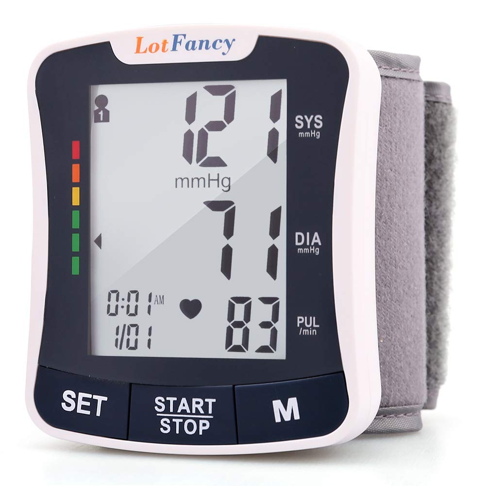 Wrist Blood Pressure Monitor, Automatic Digital Blood Pressure Machine, BP Cuff (5.3"-8.5"), 2 Users, 120 Memory, Home BP Gauge for Irregular Heartbeat Detection