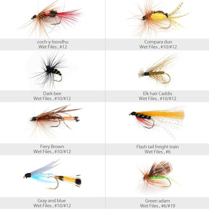 LotFancy Fly Fishing Lures Kit with Tackle Box, Dry/Wet Flies,Nymph Flies, Wooly Bugger Flies, Streamers, Emergers, Caddis Fly Assortment for Trout Bass Salmon