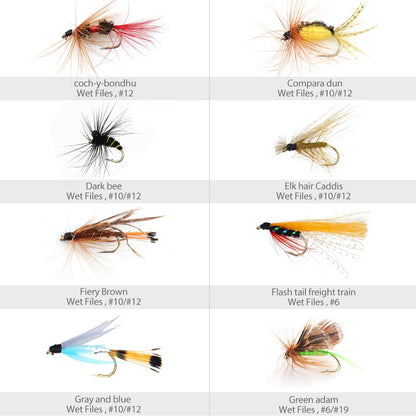LotFancy Fly Fishing Lures Kit with Tackle Box, Dry/Wet Flies,Nymph Flies, Wooly Bugger Flies, Streamers, Emergers, Caddis Fly Assortment for Trout Bass Salmon