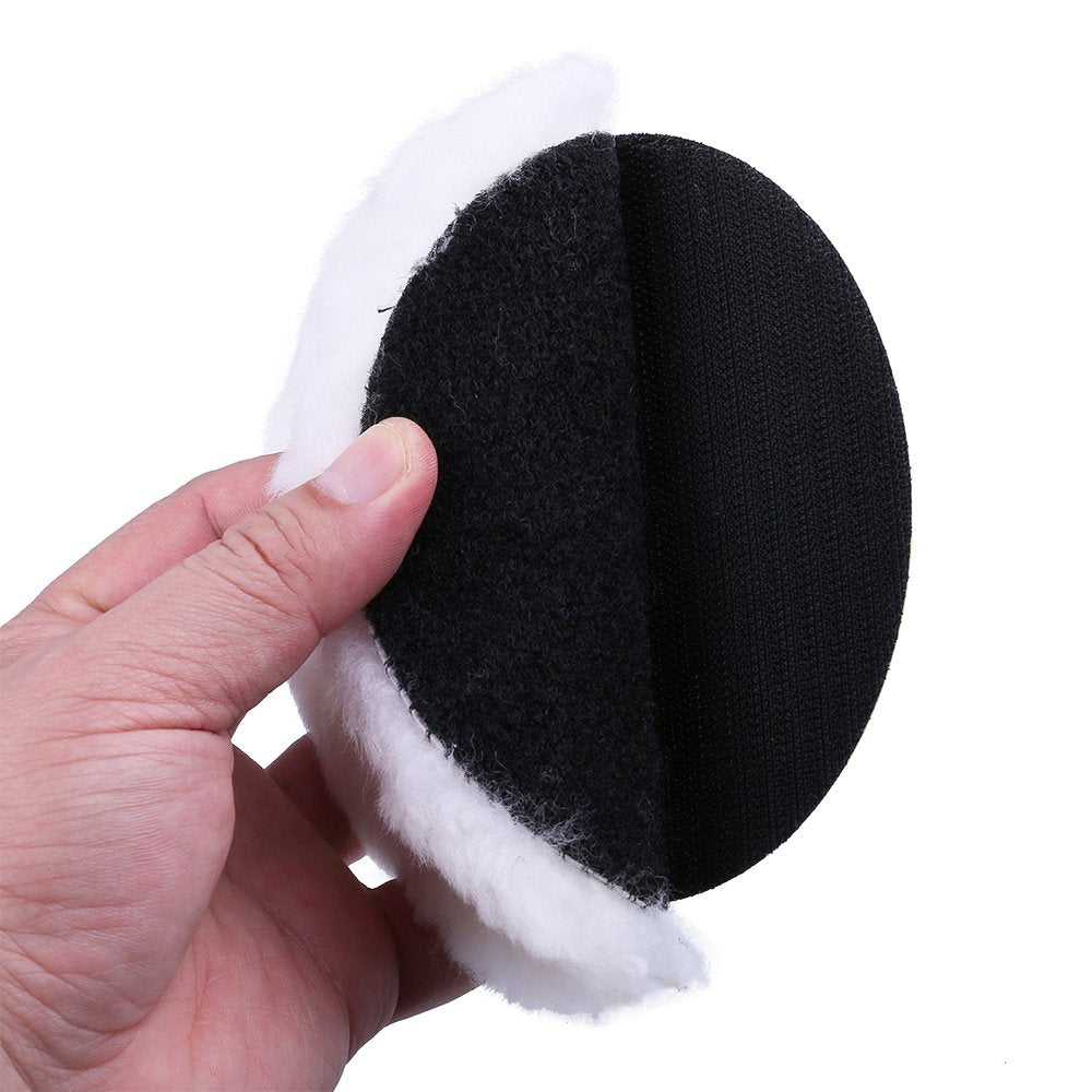 LotFancy Lambs Wool Hook and Loop Polishing Pad