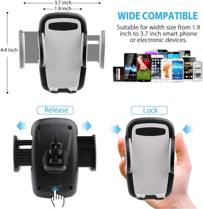 LotFancy Air Vent Car Phone Mount, Universal Cell Phone Holder with 360°Rotation, Mobile Phone Car Mount Cradle with One Touch Design Compatible with Phone 11 Pro Max/XR/XS Max/XS/X/8/8 Plus/7