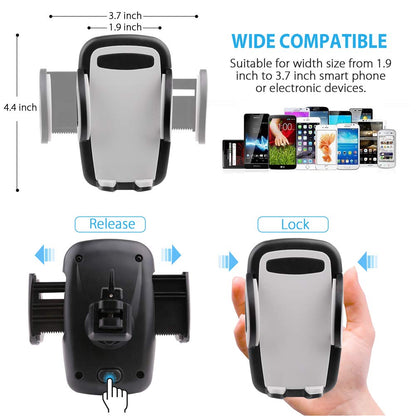 LotFancy Air Vent Car Phone Mount, Universal Cell Phone Holder with 360°Rotation, Mobile Phone Car Mount Cradle with One Touch Design Compatible with Phone 11 Pro Max/XR/XS Max/XS/X/8/8 Plus/7