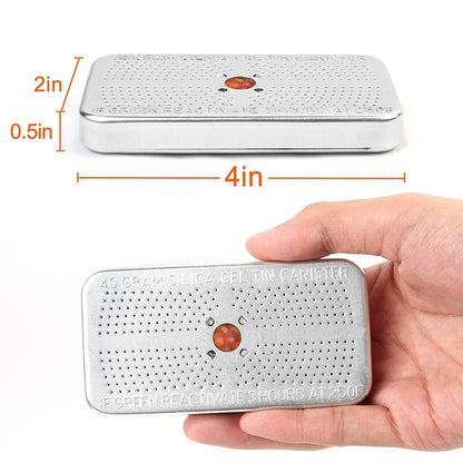 LotFancy 40 Gram Indicating Silica Gel Desiccant Canister, (Orange to Dark Green), Reusable Desiccant Dehumidifier for Car, Closet, Cabinet, No Cobalt II Chloride