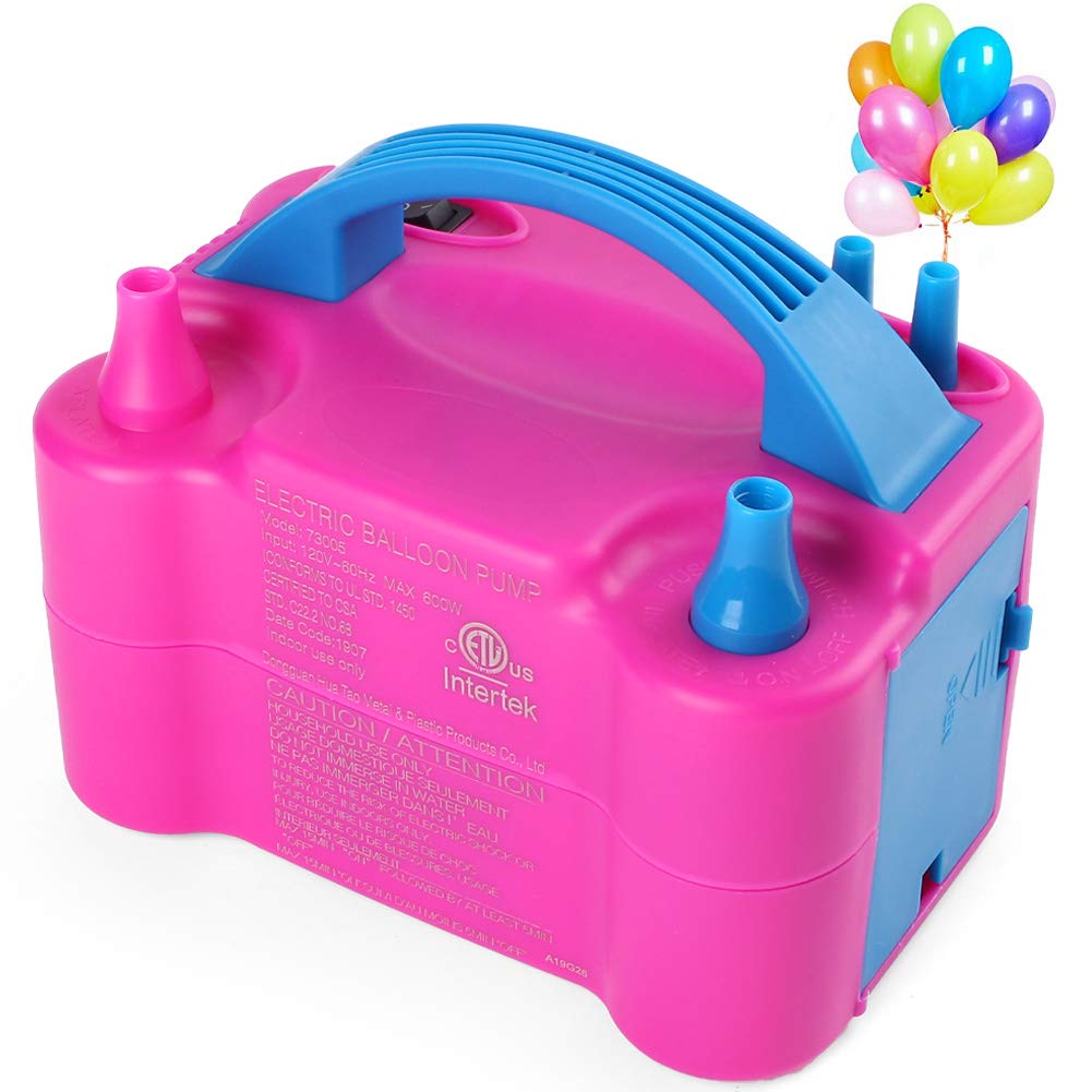 LotFancy Balloon Air Pump Electric, 110V-120V AC 600W Balloon Inflator Pump, Dual Nozzle Balloon Filler Blower for Christmas Balloon Garland Arch, Balloon Column Stand Decoration, ETL Approved