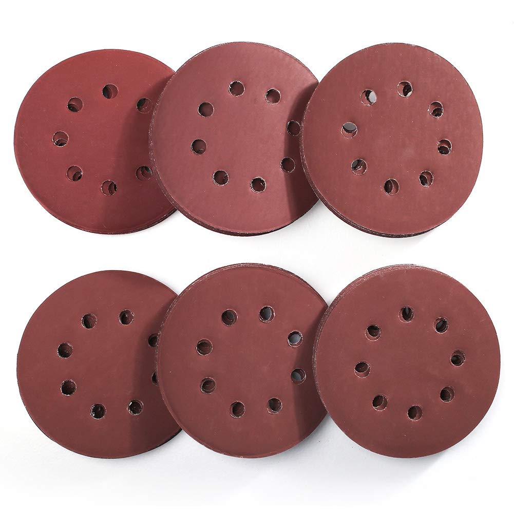 LotFancy Sanding Disc 5 Inch 8 Hole, 40-3000 Grit Assorted Sand Paper, Hook and Loop Sandpaper Assortment, Random Orbital Sander Pads