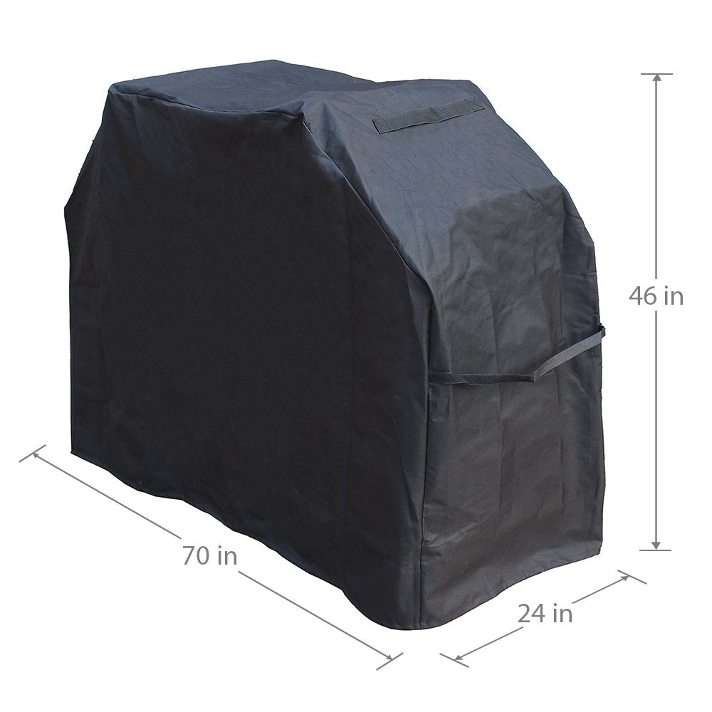 LotFancy Gas Grill Cover for Weber Holland Jenn Air Brinkmann Char Broil Kingsford Uniflame, 600D Heavy Duty (XLarge 70X24X46 inch, Black)
