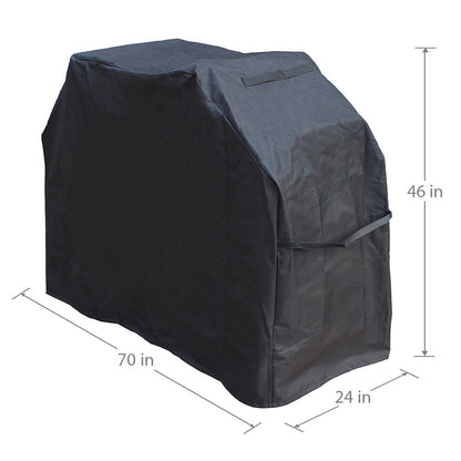 LotFancy Gas Grill Cover for Weber Holland Jenn Air Brinkmann Char Broil Kingsford Uniflame, 600D Heavy Duty (XLarge 70X24X46 inch, Black)