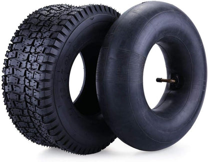 Tire & Inner Tube Set for Razor Dirt Quad and Go Kart, Dirt Bike, ATV, Yard Tractors, Lawn Mower, Wagons, Hand Trucks, Premium Replacement Tire Inner Tube with Bent Metal Valve Stem