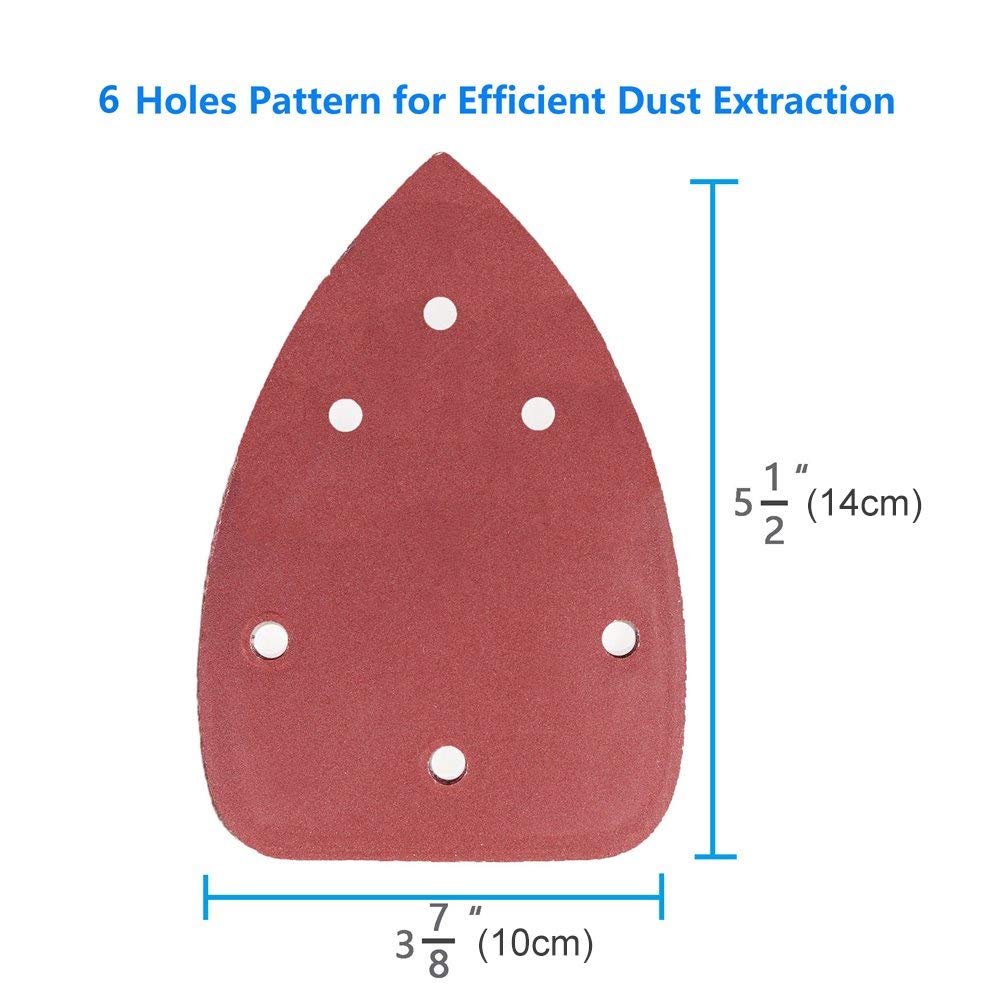 LotFancy 3-7/8"x5-1/2",40/60/80/120/180/240/320 Grit,Each 10PCS, Total 70PCS,Mouse Sander Pads Sanding Sheets Discs Mixed