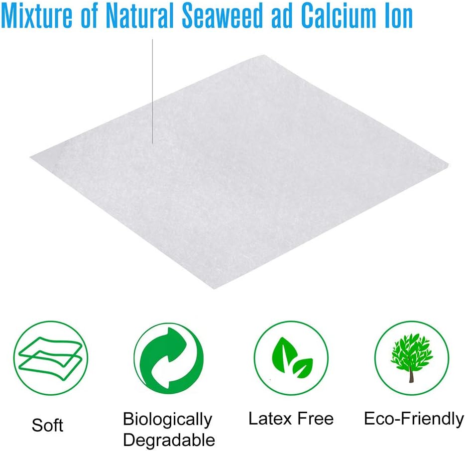 Calcium Alginate 4"x 4", Wound Dressing Pad, Non-Stick Padding, Highly Absorbent & Comfortable Wound Dressing Pad for Skin Healing Support