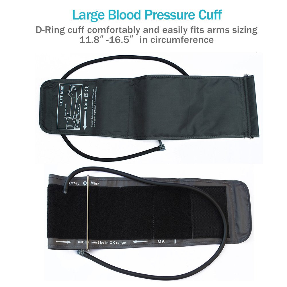 LotFancy Blood Pressure Monitor Upper Arm Large Cuff 11.8-16.5”, Accurate Digital BP Gauge Machine, Dual Power Home Heartbeat Meter, 4 User, 120 Readings Memory, Large LCD Display