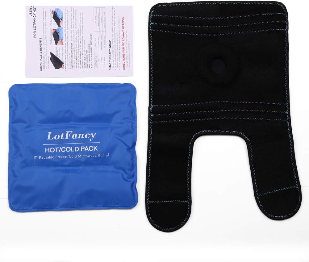 LotFancy Elbow Ice Pack, Reusable Gel Pack with Brace Wrap, Hot Cold Therapy Compress for Tendonitis and Golfers, Tennis Elbow, Arthritis, Bursitis, Sports Injuries Pain Relief